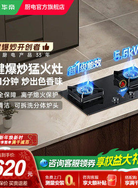 [新品]华帝燃气灶家用i10095B煤气灶一键爆炒天然气炉双灶台官方