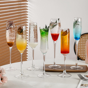 高颜值ins风香槟杯高脚杯鸡尾酒杯个性特调葡萄酒杯套装玻璃杯子