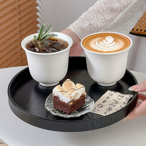 ins风高级感纯白陶瓷杯反口杯下午茶餐具精致套装热牛奶杯拿铁杯