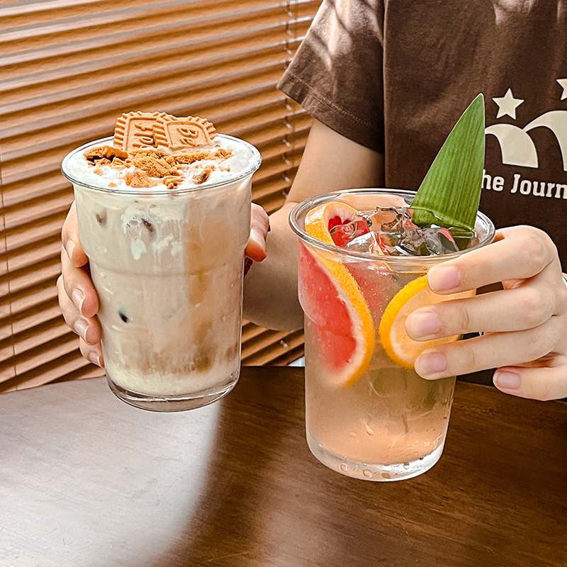 玻璃杯冰美式咖啡杯果汁杯果茶杯