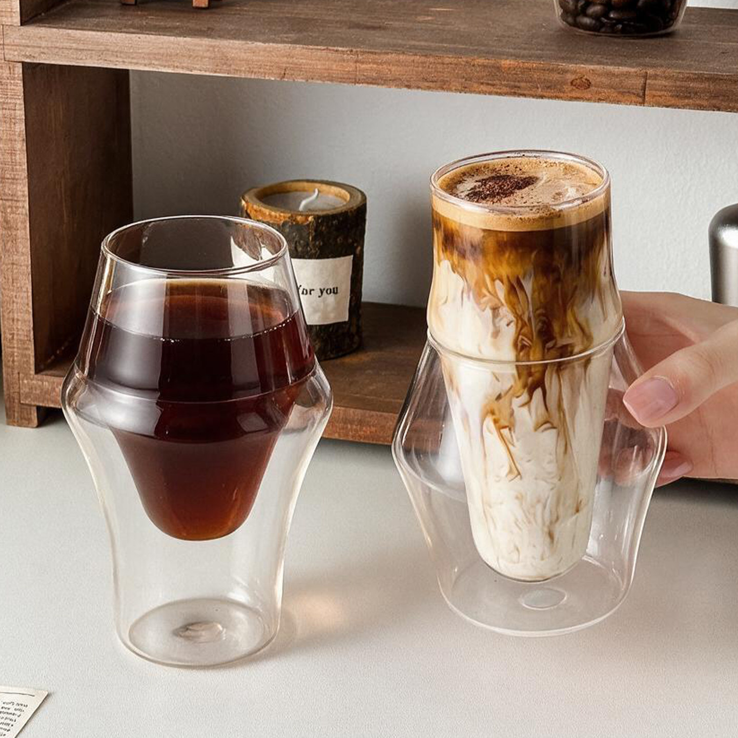 臻皿双层高硼硅耐热玻璃杯手冲杯