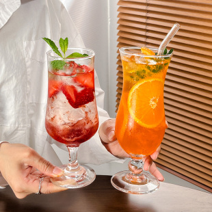 ins网红玻璃杯果汁杯饮品飓风杯高颜值鸡尾酒杯冷饮苏打气泡水杯