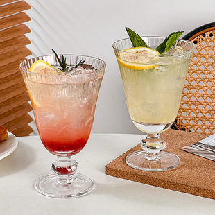 ins风鸡尾酒杯果汁杯高颜值高脚玻璃杯咖啡杯果酒气泡水杯冷饮杯