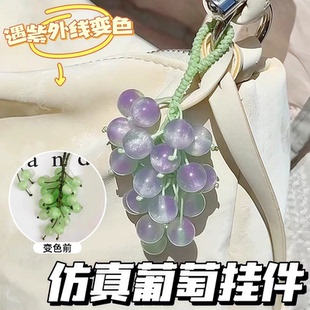 遇阳光变色葡萄挂件仿真果壳钥匙链手工diy材料包治愈装饰手工
