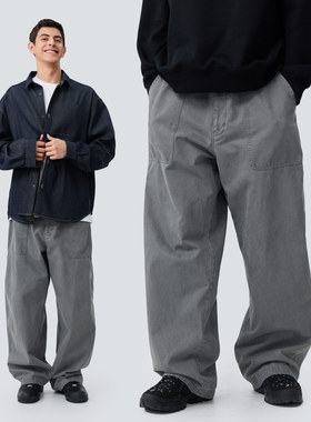 TreesOutside酵洗退色法工裤（伐木裤）男长裤2025秋冬直筒工装裤