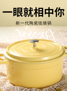 珐琅锅不粘锅家用炖锅泡