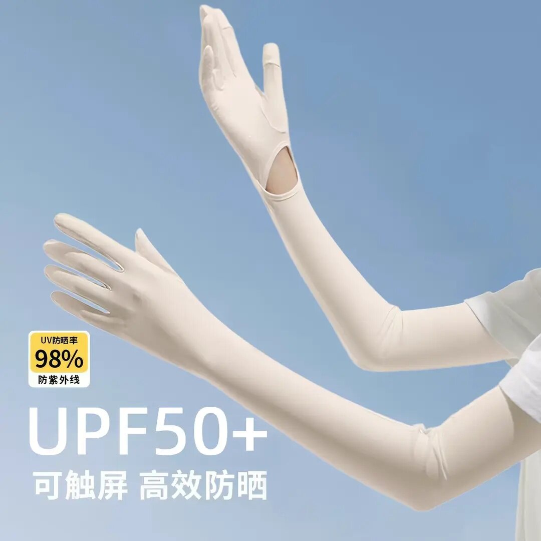 夏季薄款透气防晒冰袖女款