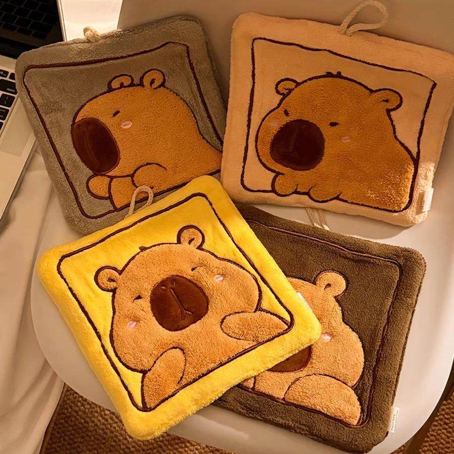 卡皮巴拉可爱卡通挂式擦手巾珊瑚绒加厚抹手巾厨房卫生间吸水手帕,家庭/个人清洁工具,厨房擦手巾,淘宝优惠券,粉丝福利购,淘宝优惠卷