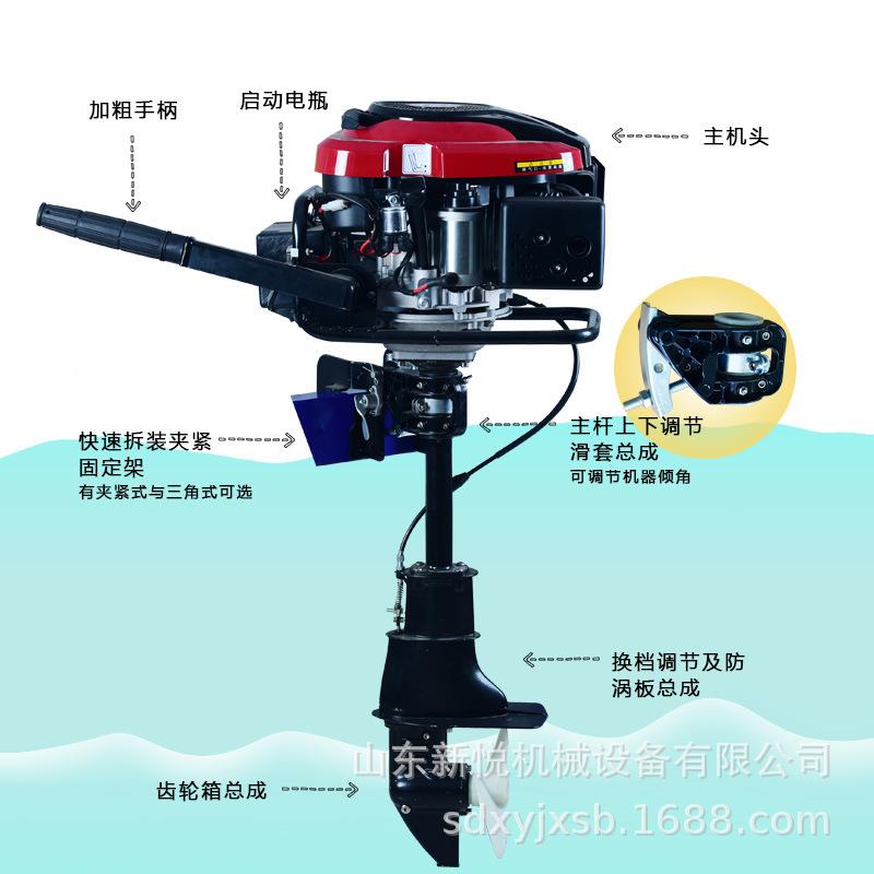 汽油旋四冲程用推进船器 螺桨挂桨用船尾机 船橡皮艇推进器