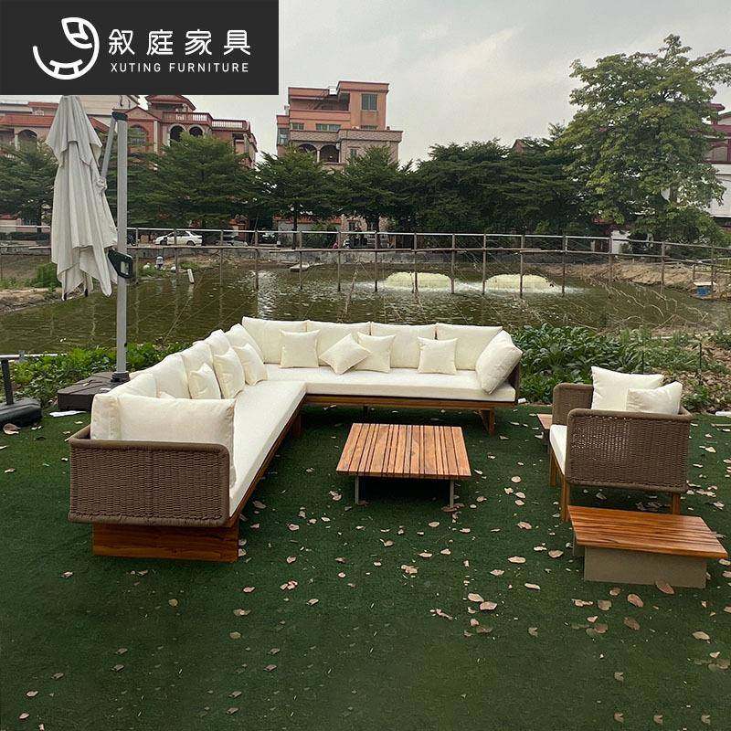 户内外北闲沙发椅室外休庭院花795园欧露台绳编防水防晒实木沙发,住宅家具,户外沙发,淘宝优惠券,粉丝福利购,淘宝优惠卷