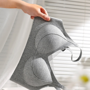 暖肌磨毛提拉螺纹细肩带无痕内衣小胸聚拢上托防下垂收副乳文胸女