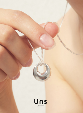 瞳光系列 925银月牙包银链黑蜡绳双链替换项链