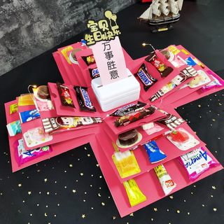 网红diy相册零食爆炸盒子抽钱五层礼盒送女友闺蜜惊喜生日礼品盒