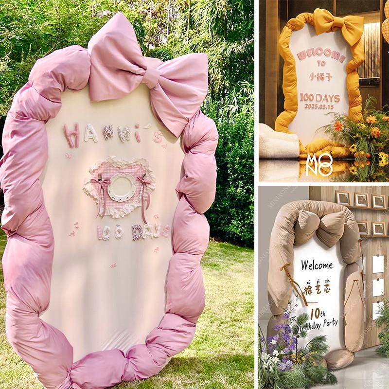 蝴蝶结迎宾牌服装店落地镜装饰道具打卡宝宝生日宴派对KT板定制