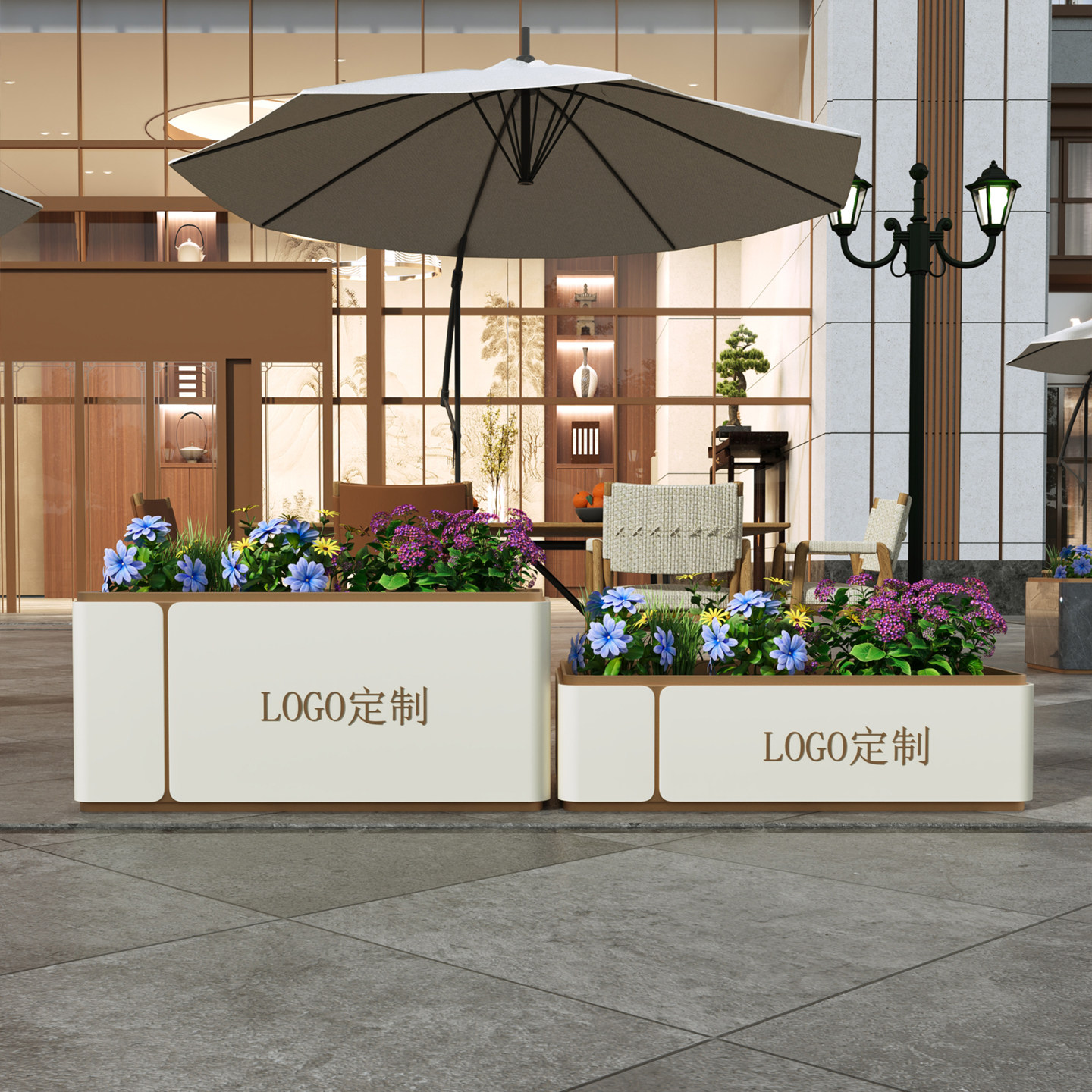 户外花箱花坛LOGO定制现代简约种植箱花箱不锈钢源头工厂直销,商业/办公家具,花坛/花箱,淘宝优惠券,粉丝福利购,淘宝优惠卷