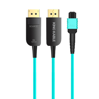 KING KABLE纯光纤DP线1.4版可升级DP2.1版MPO分体可拆头8K60 4K144电竞显示器4090显卡DIY装机穿管预埋医疗线
