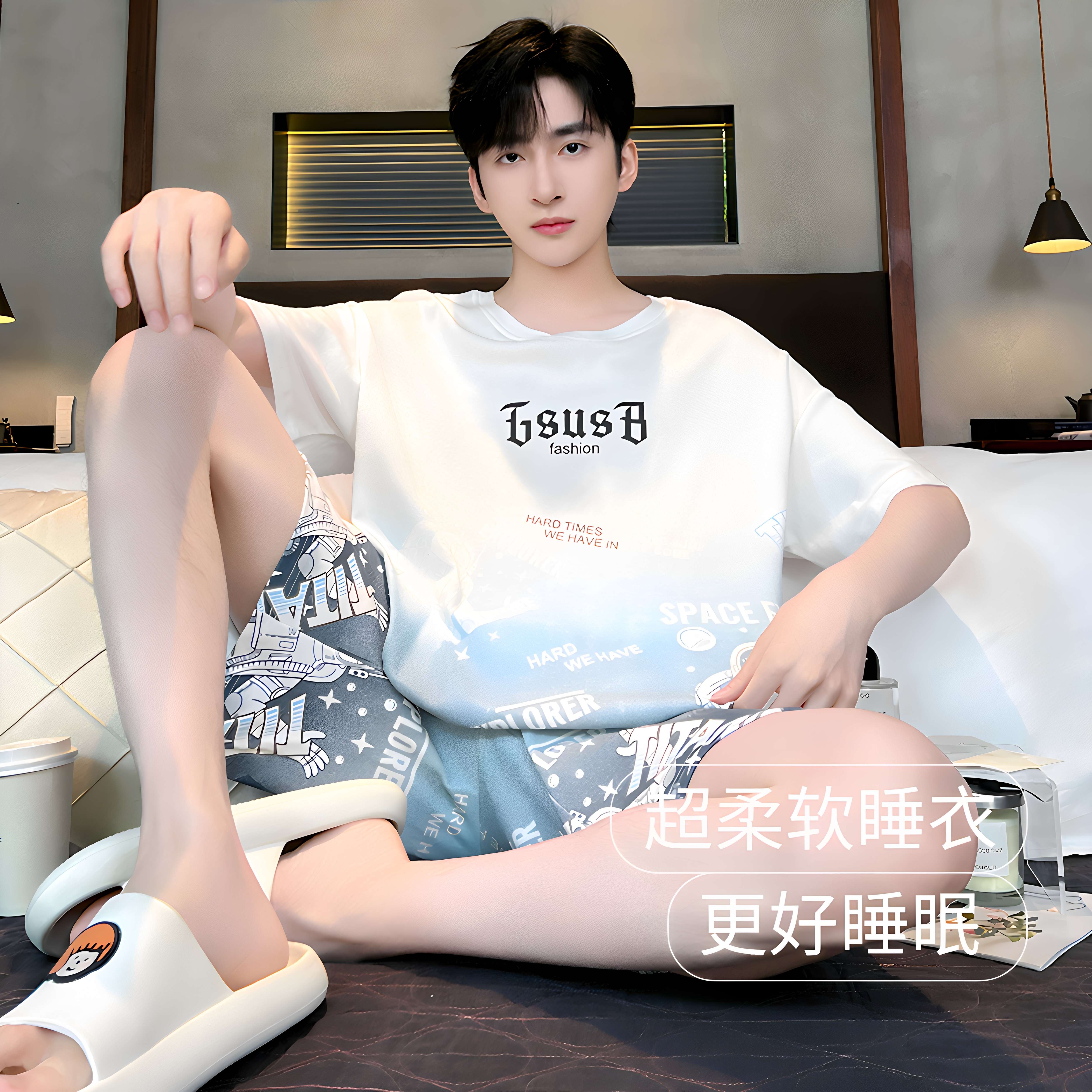 全棉纯棉睡衣男夏季纯棉短袖短裤薄款男式2025新款全棉夏天家居服