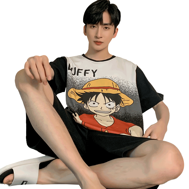 新款纯棉睡衣套装男士