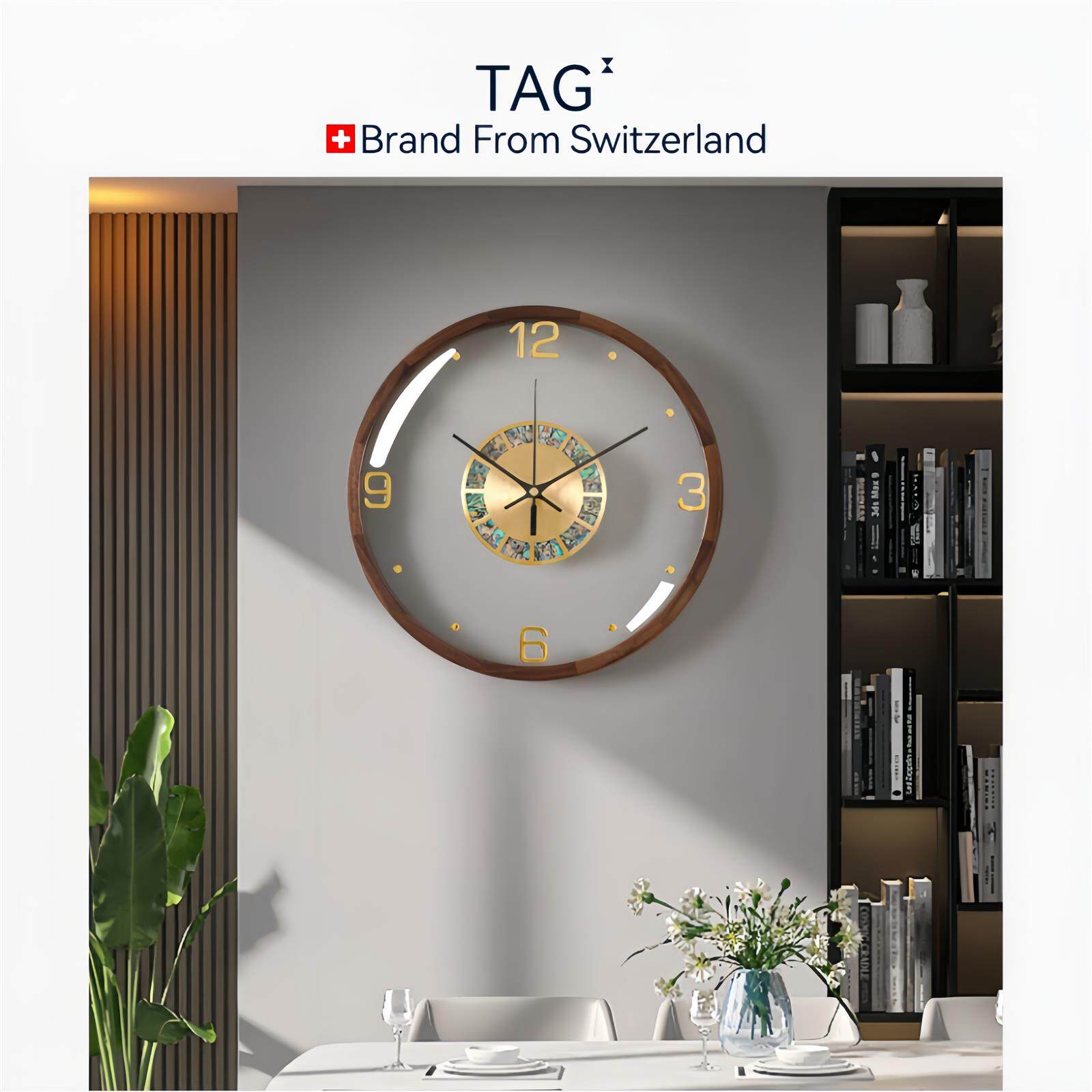 新款创意静音简约高档钟表客厅