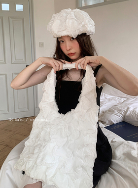 DaYu 时髦少女设计师款泡芙包+泡芙帽套装法式贝雷帽单间托特包大