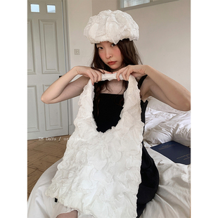 DaYu 时髦少女设计师款泡芙包+泡芙帽套装法式贝雷帽单间托特包大