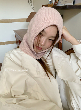 DaYu 韩系百搭护耳针织套头帽女ins巴拉克拉法帽秋冬保暖包头护颈