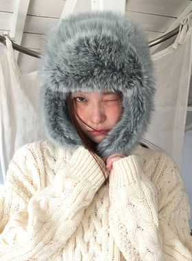 DaYu 韩系冬季仿貂毛加厚毛绒雷锋帽女ins雪景出片显白保暖护耳帽