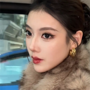 zoozmomo欧美复古金属镂空耳环女重工高级感小众圈圈耳钉辣妹耳饰