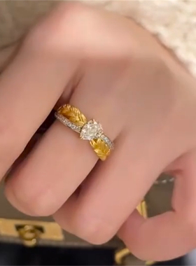 中古拉丝麦穗戒指女款