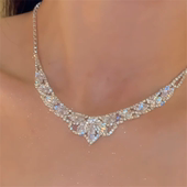 zoozmomo满钻爆闪水滴流苏锆石项链女气质高级感锁骨链礼服配饰潮