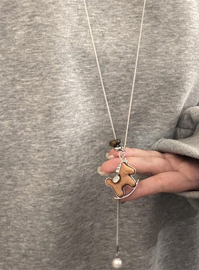 木质小马吊坠项链女款