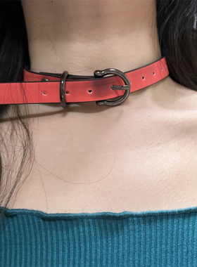 纯欲风温感变色皮质choker