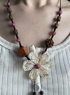 木质手工编织复古毛衣链女民族