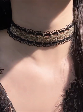 纯欲蕾丝花边choker颈带
