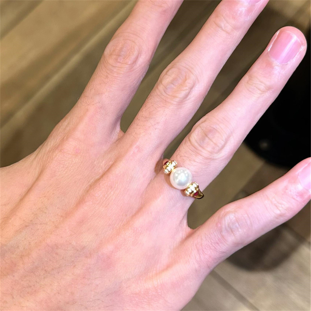 镶钻珍珠戒指女款指环