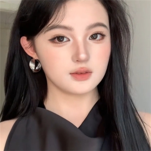 zoozmomo银色多层扭曲圈圈耳环女高级感轻奢小众耳钉独特气质耳饰