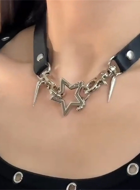 朋克辣妹五角星choker项圈