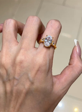 中古爆闪鸽子蛋戒指女款