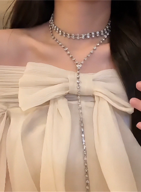 满钻超闪水滴项链女款