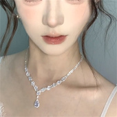 zoozmomo欧美风轻奢镶钻水滴项链耳环套装 女2025新款 高级感锁骨链