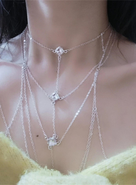 银色胸链身体链纯欲高级感项链女