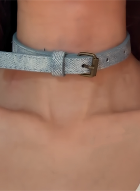 牛仔蓝色系choker项圈女皮带