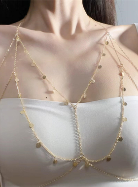 纯欲辣妹身体链胸链女