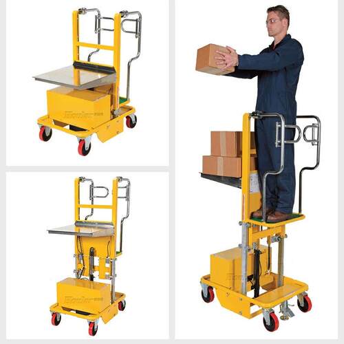 现货供应WF200电动取料机半自动图书馆取货机电动取料升降平板车