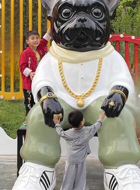 雕塑定制玻璃钢卡通人物雕像树脂模型户外大型门口吉祥物法斗摆件