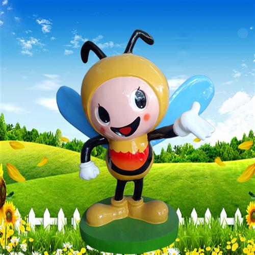 玻璃钢小蜜蜂雕塑卡通树脂彩绘动物模型园林景观商场装饰摆件