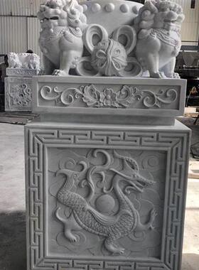 大型石雕石抱箍多种样式庭院家居装饰门口摆件汉白玉门墩柱墩厂家
