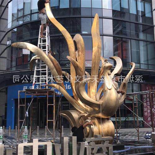 锻铜景观雕塑朱雀玄武黄铜锻造摆件售楼处广场大型雕塑