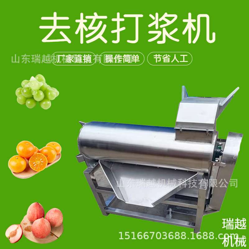 大型红枣去核打浆机 工业桃子去核打浆机 多功能果蔬打浆设备