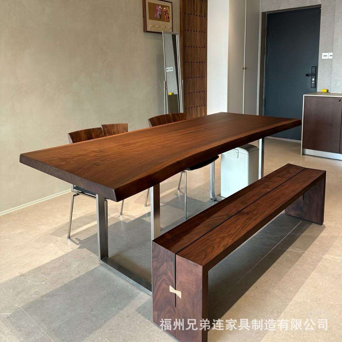 樱桃木书桌白蜡木北美黑胡桃木餐桌橡木实木板桌板大整板茶桌